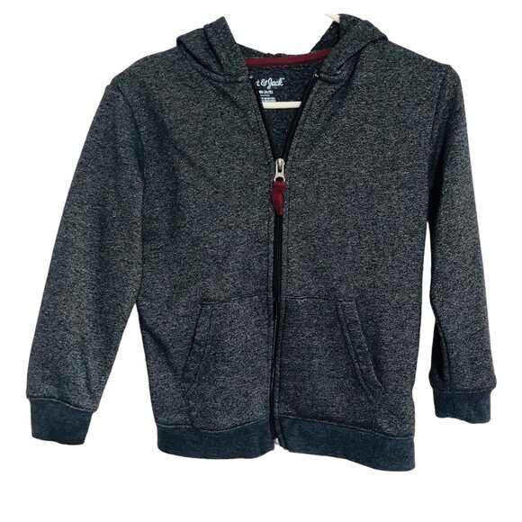 Cat & Jack Boys XS 4/5 Gray Heather Hooded Jacket Zip-Up Outerwear Pockets - Picture 1 of 9